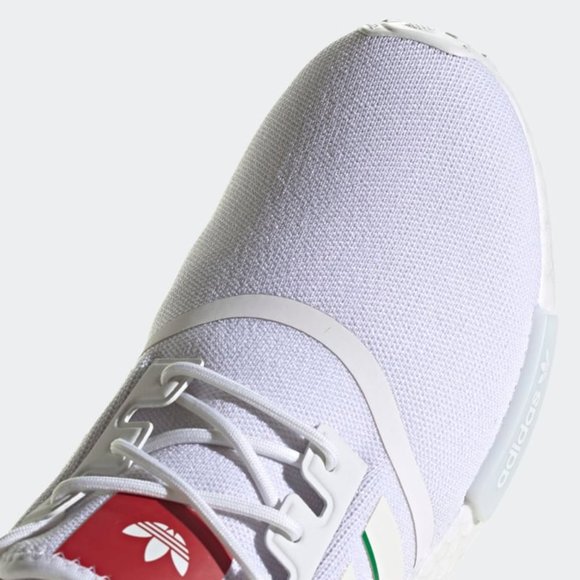 Adidas Originals Nmd R1 Mens Low Casual Shoes White Red Green HQ1434 NEW Multi - Picture 5 of 6